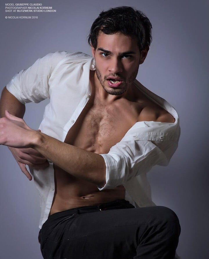 Italian actor Giuseppe Claudio poses nude