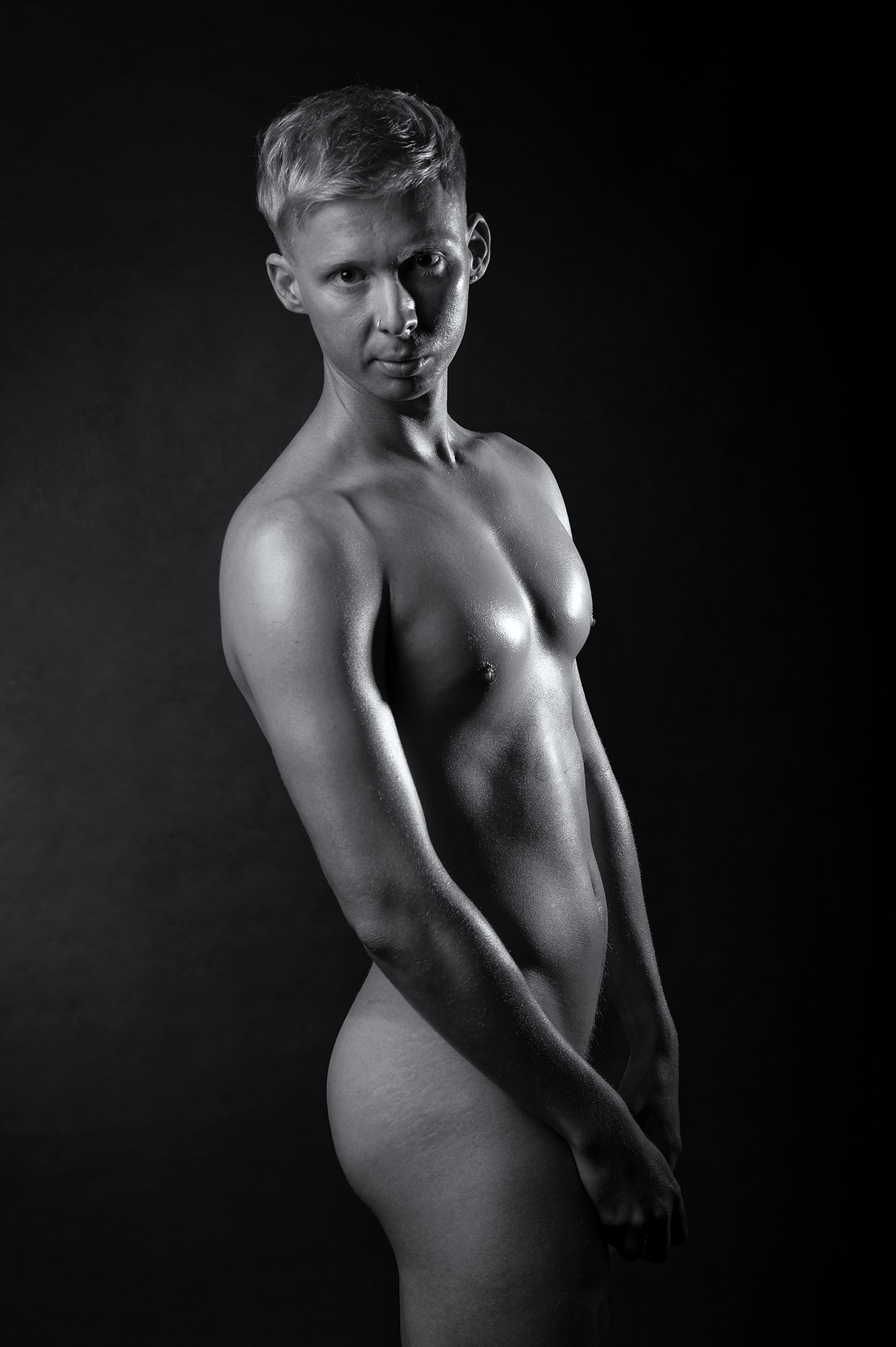 Joey Miller, young blond guy naked