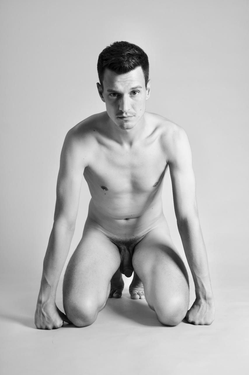 Philipp: Berlin rugby player nude in black and white