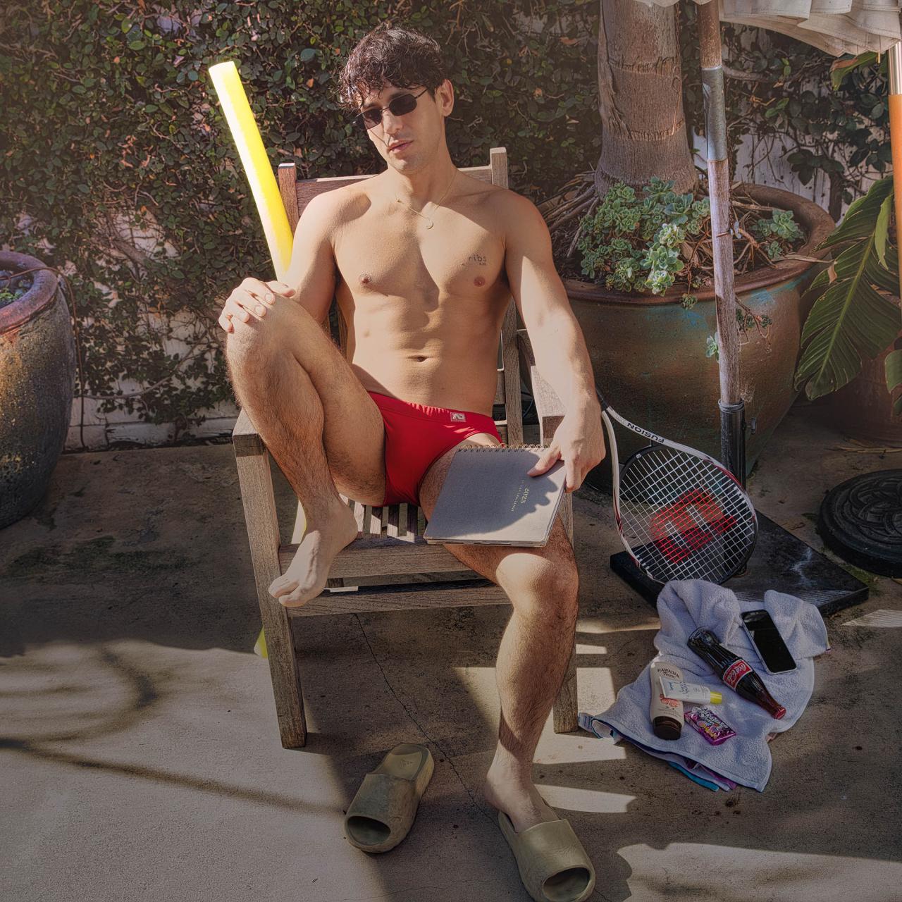 Ross, the boy next door in a red brief