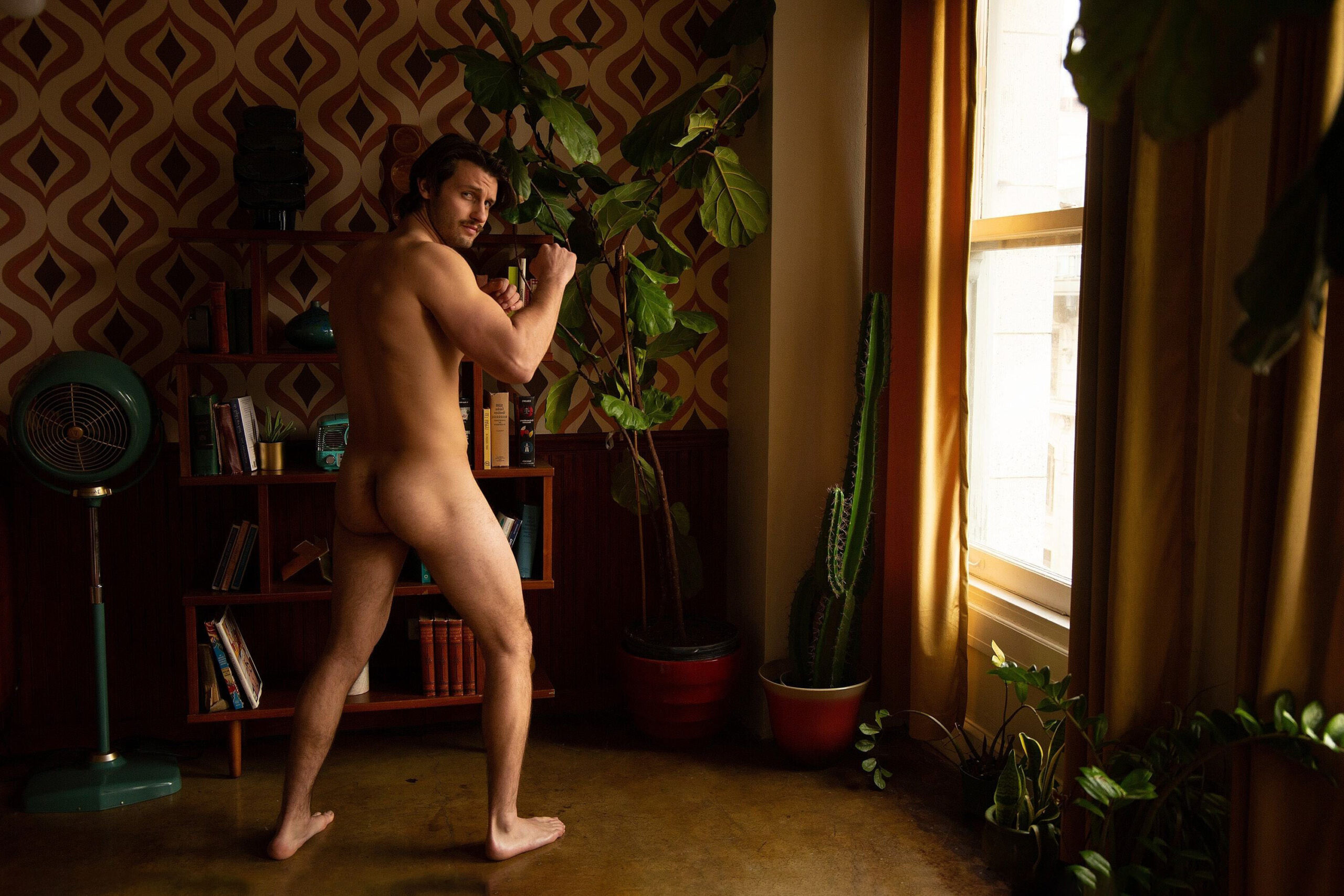 Sam seduces us with his natural masculinity