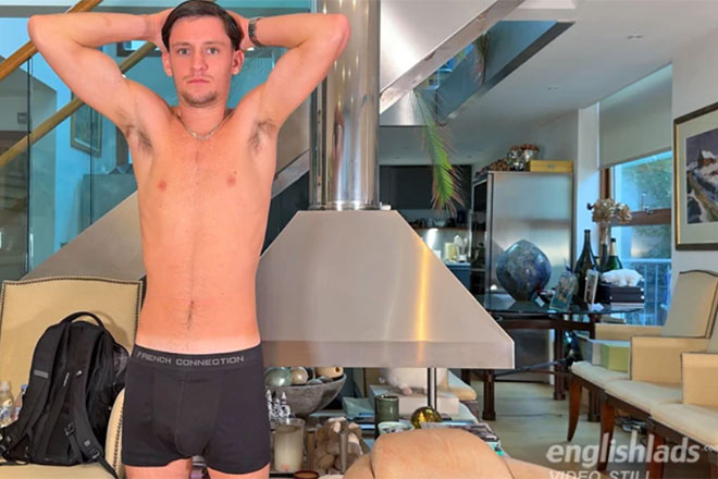 Young Footballer Shows off his Slim Body & Wanks his Long Uncut Cock & Cums!