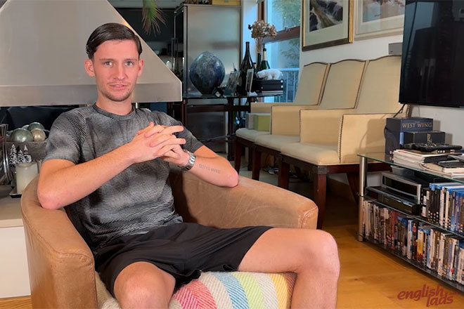 Young Footballer Shows off his Slim Body & Wanks his Long Uncut Cock & Cums!