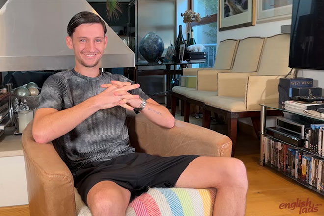 Young Footballer Shows off his Slim Body & Wanks his Long Uncut Cock & Cums!