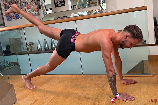 Young Lean Ice Hockey Player Shows off his Muscles
