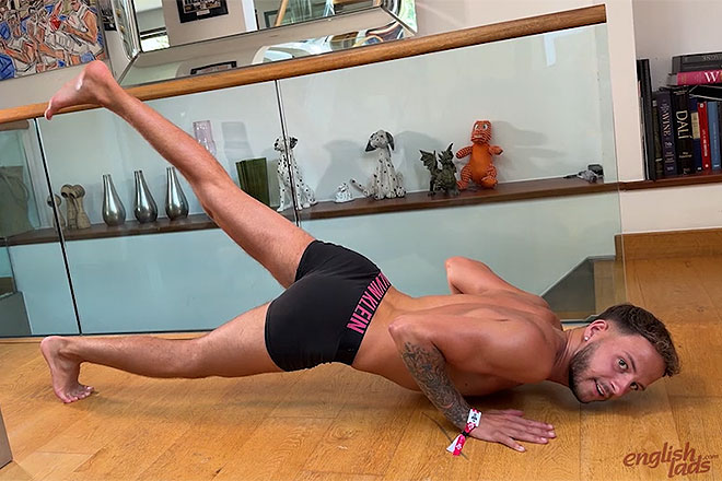 Young Lean Ice Hockey Player Shows off his Muscles