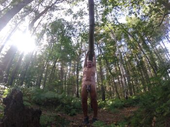 Out in the woods cove in baby oil