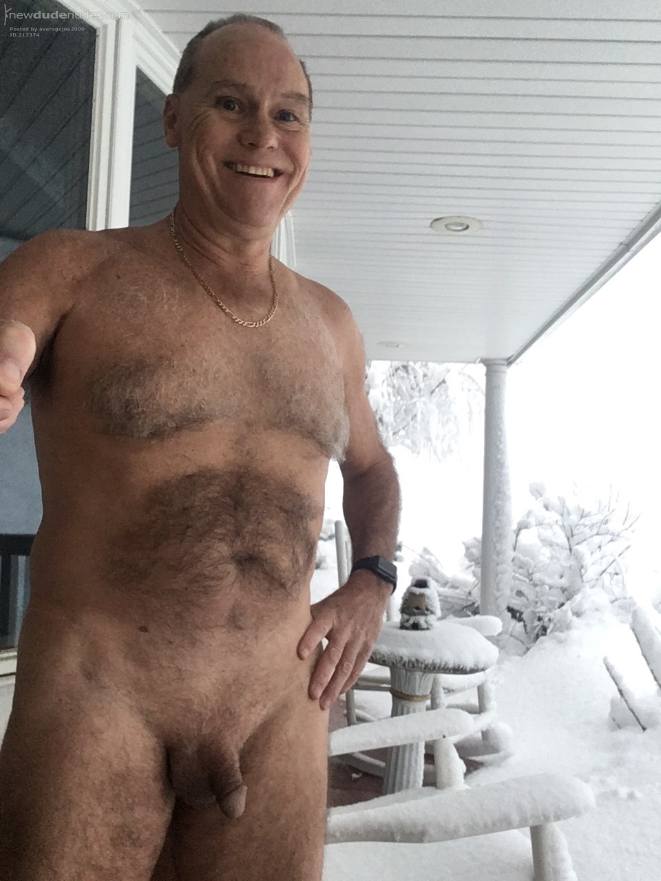 Naked on my Front Porch During a White Out Snow Storm, Sorry about the orientation of the last Picture