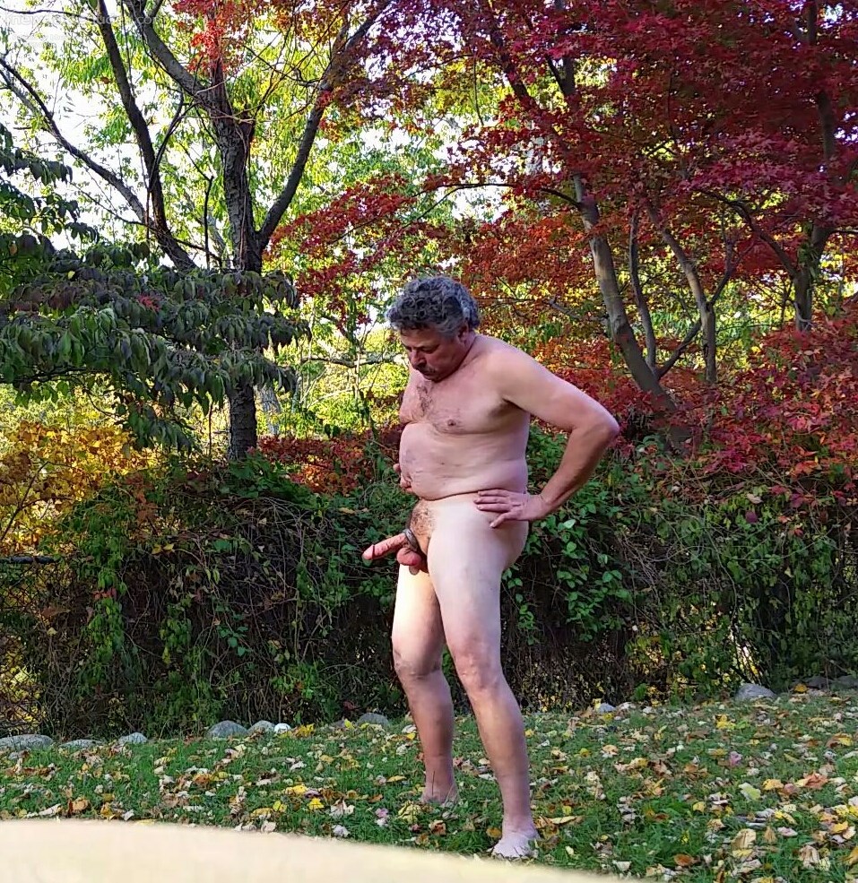I love being totally naked and hard outside!
