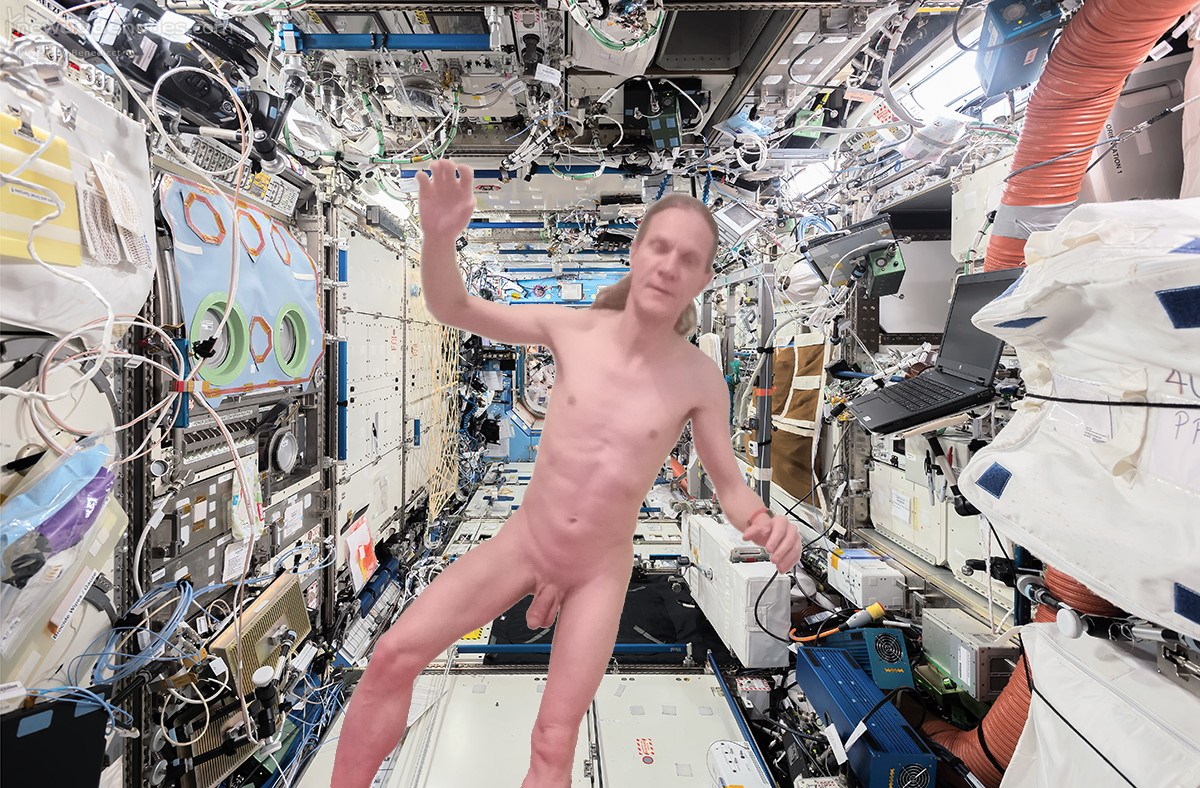 floating in space