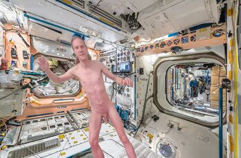 floating in space