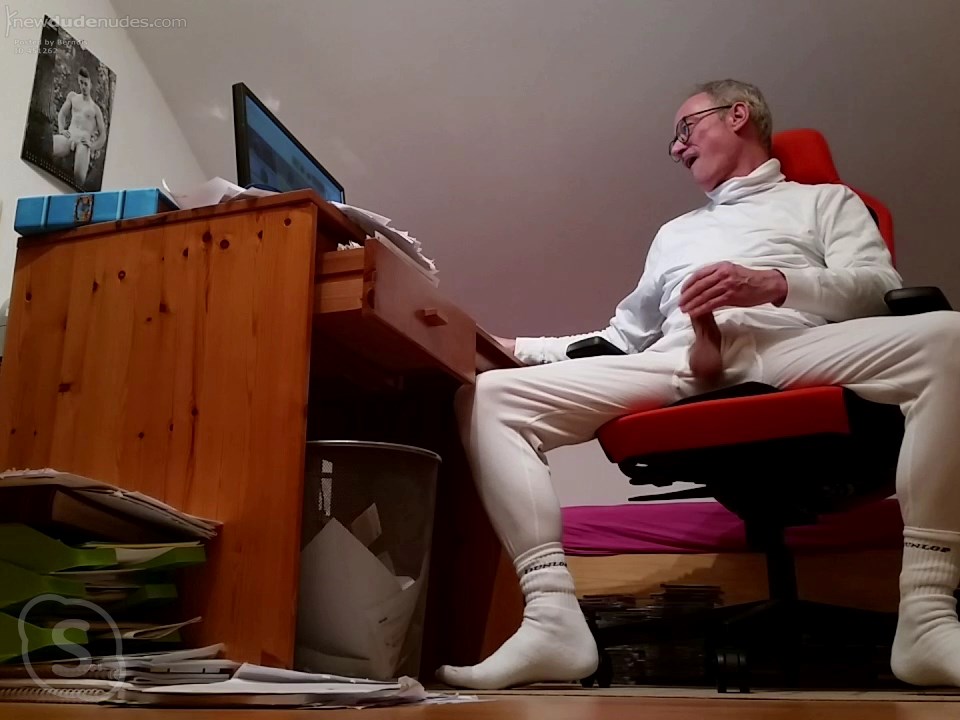 Long Penis out in Winter off Long Johns