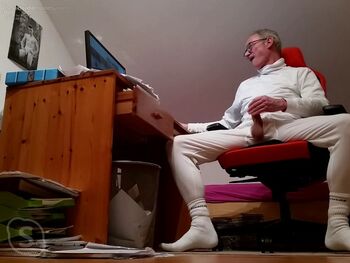 Long Penis out in Winter off Long Johns