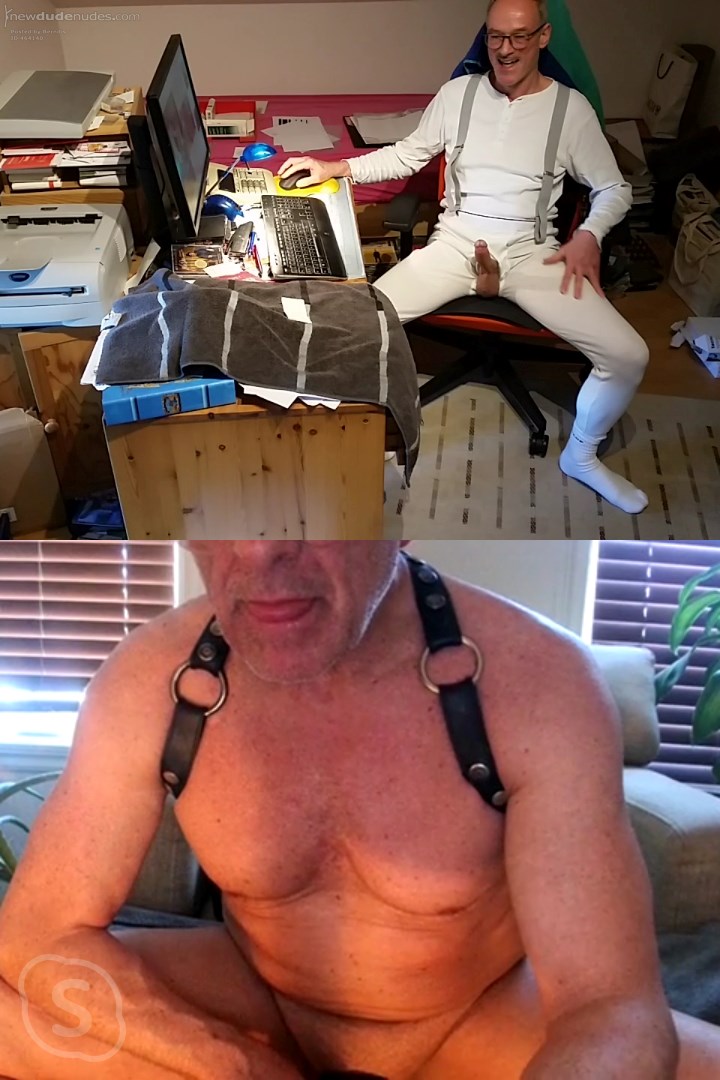 shwoing my boner cock for the cam in long johns underwear