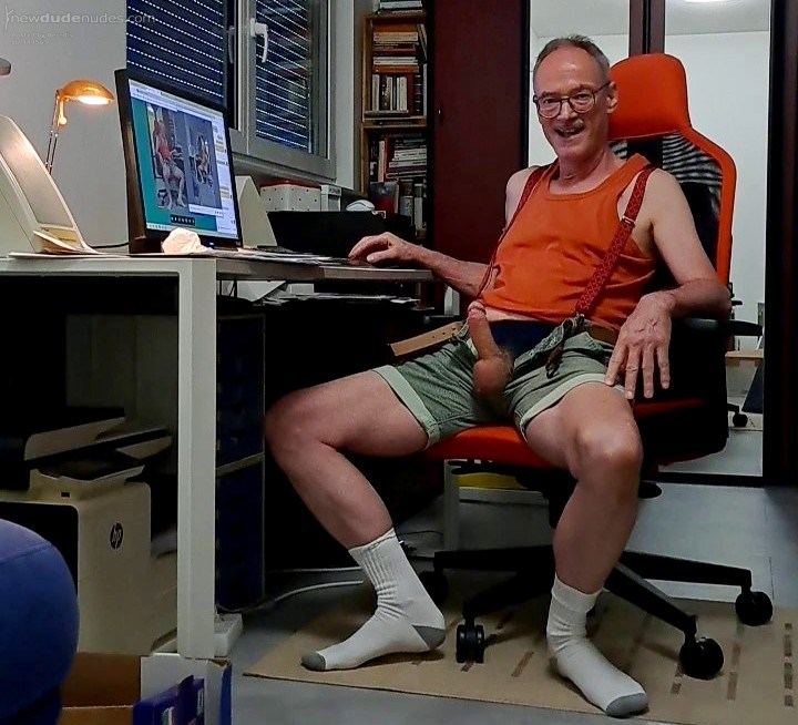 erected Penis and balls out of shorts, wearing white socks, showing my face, amateur, exhibtionist