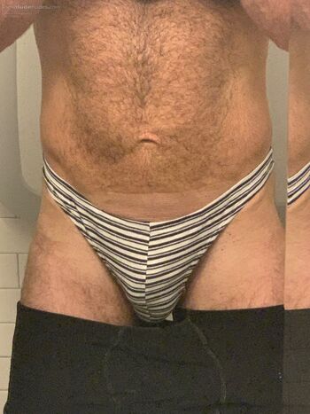 Cock In Striped Thong