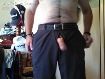 Getting dressed.