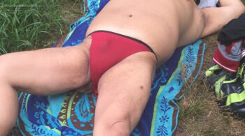 Someone took a picture of me while I was sleeping and sunbathing. I caught him and wanted copies. Then he started fondling me.