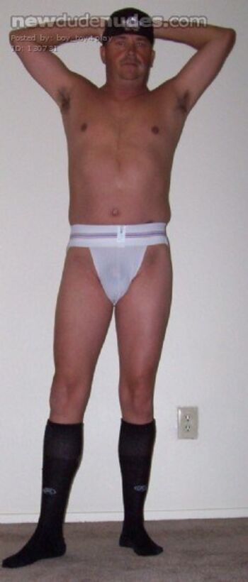 me posing in my jock and socks