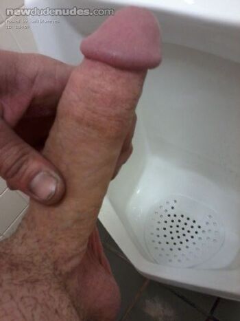 Playing in a public bathroom